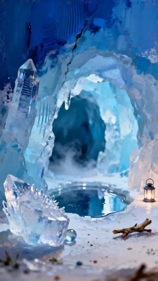 Miniature Ice Cave Vertical Scene