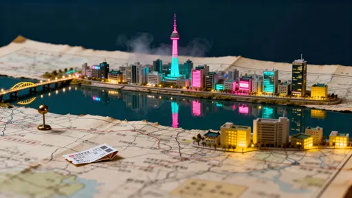 Miniature Seoul skyline on map