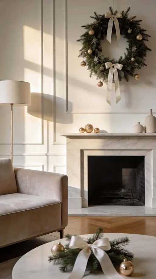 Minimal Luxury Christmas Interior, Cinematic Mood