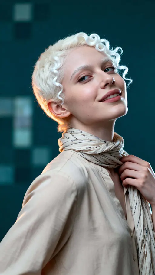 Moroccan woman with albinism portrait