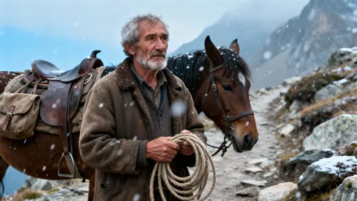 Mountain Shepherd with Horse Portrait
