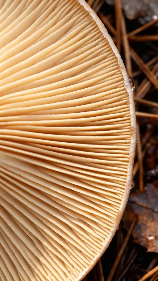 Mushroom gills intimate macro forest study