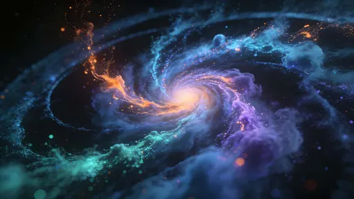 Nebula burst of vibrant particles