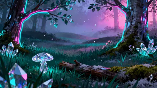 Neon Crystal Forest at Twilight