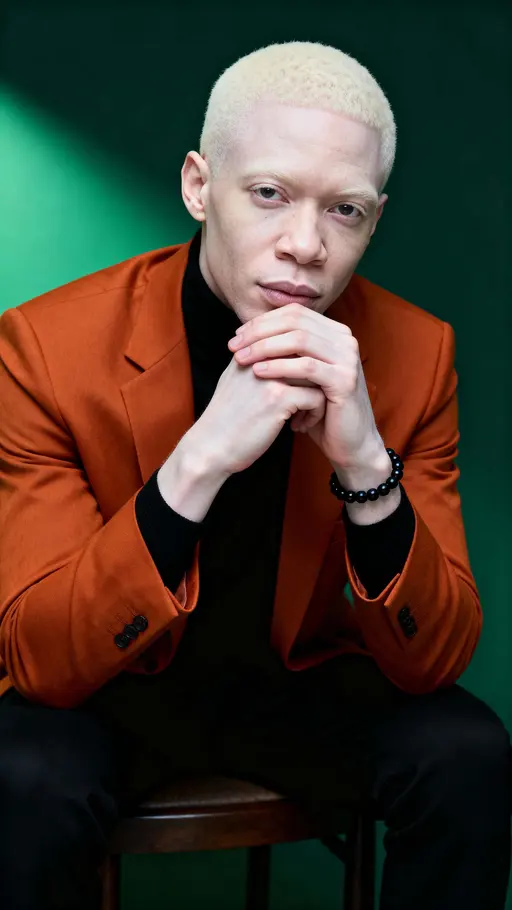 Nigerian man with albinism portrait