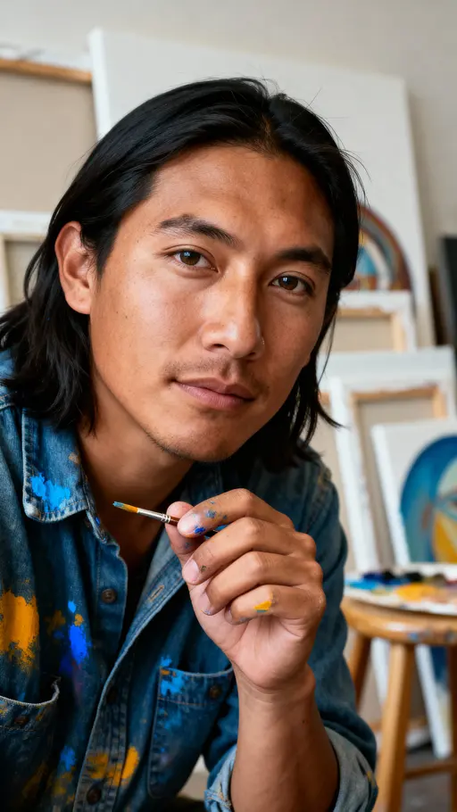 Noah Ojibwe Painter Headshot Portrait