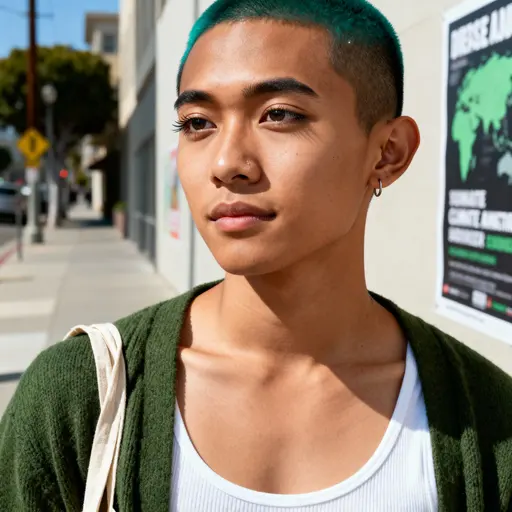 Nonbinary Vietnamese American climate organizer headshot