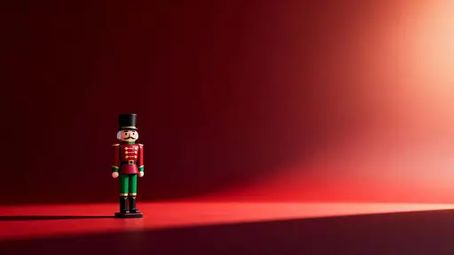Nutcracker in Minimal Christmas Scene