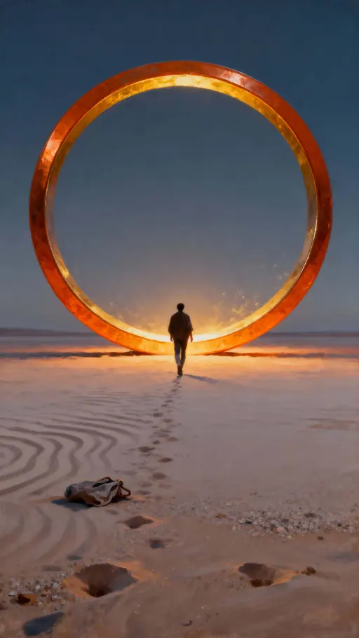 Orange-Gold Ring Over Desert Plain