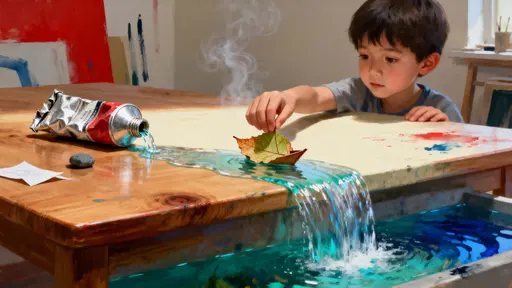Paint Tube Waterfall with Child