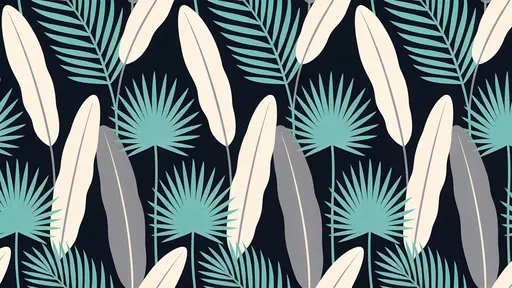 Palm frond repeating pattern with waves