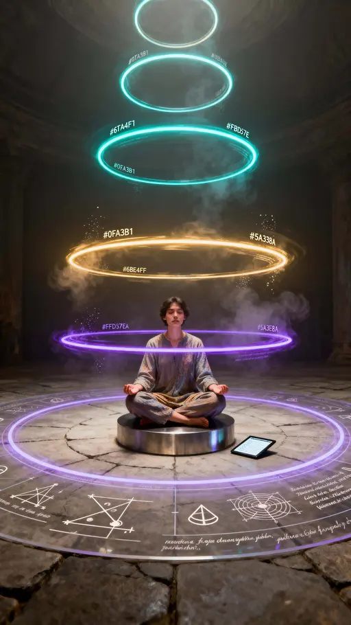 Person in holographic ring chamber