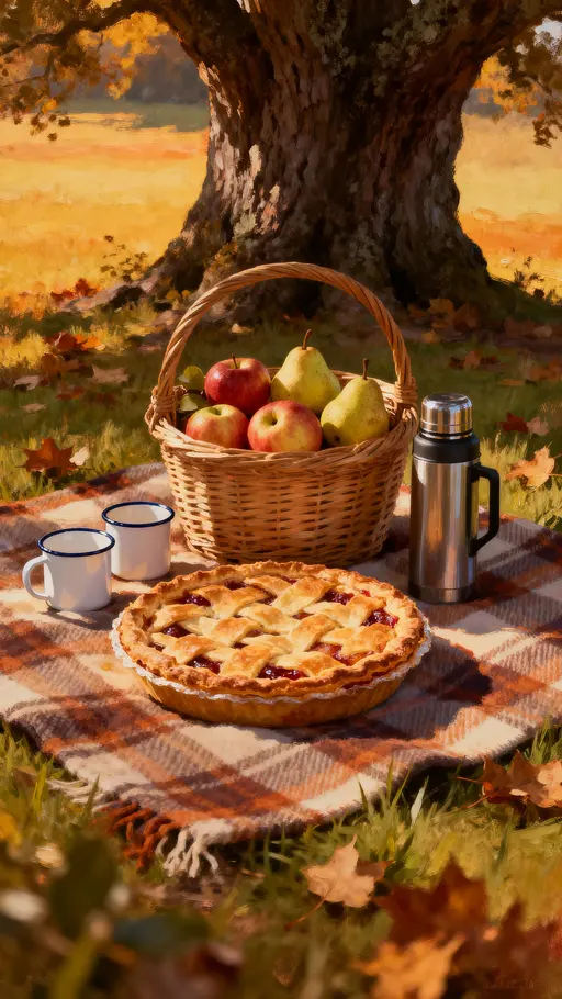 Picnic beneath an old oak tree