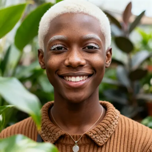 Plant-shop owner close-up headshot portrait