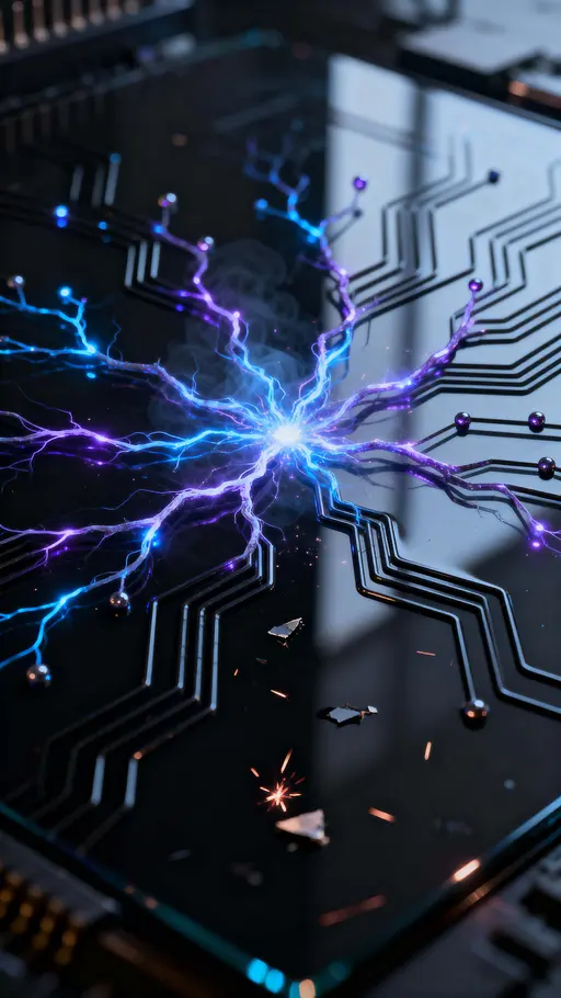 Plasma Fractal Web on Glass