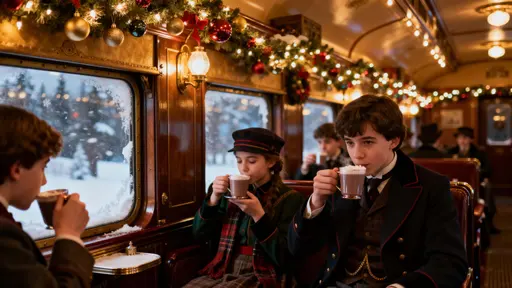 Polar Express cabin cozy Christmas interior