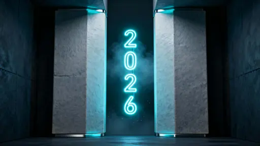 Portal Doorway with Glowing 2026 Minimal-futuristic