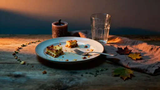 Post-meal calm food photograph, low-angle