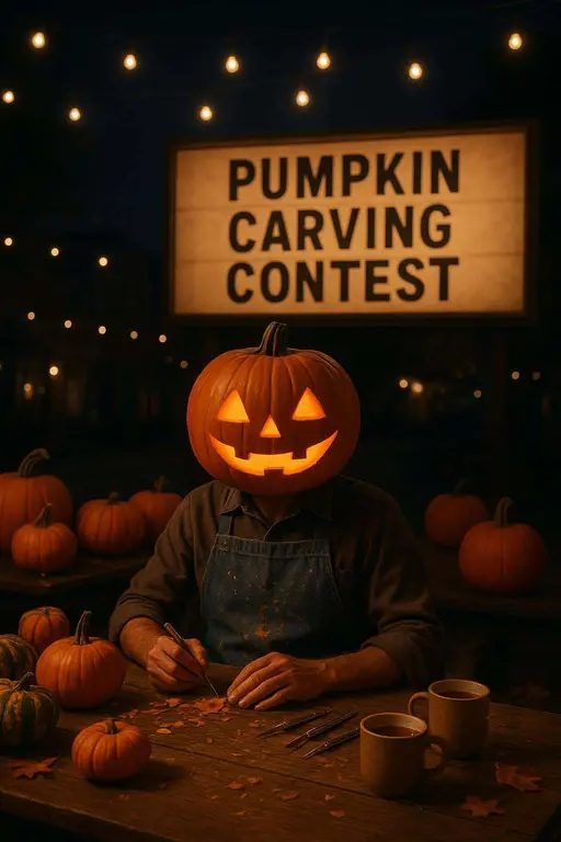 Pumpkin-Head Carving Champion Portrait