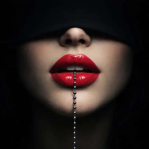 red-lips close-up portrait photograph