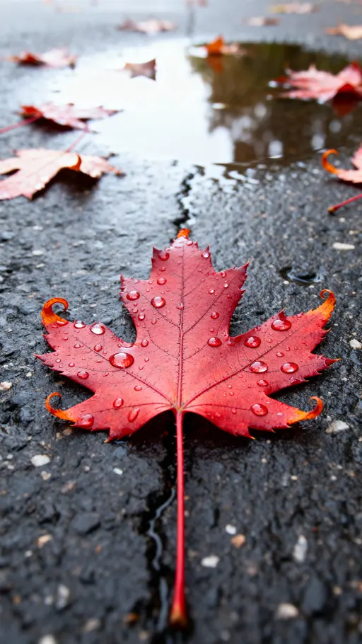 Red Maple Leaf Macro Close-up