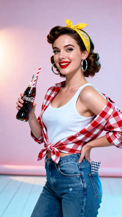 Retro 1950s pin-up woman portrait.