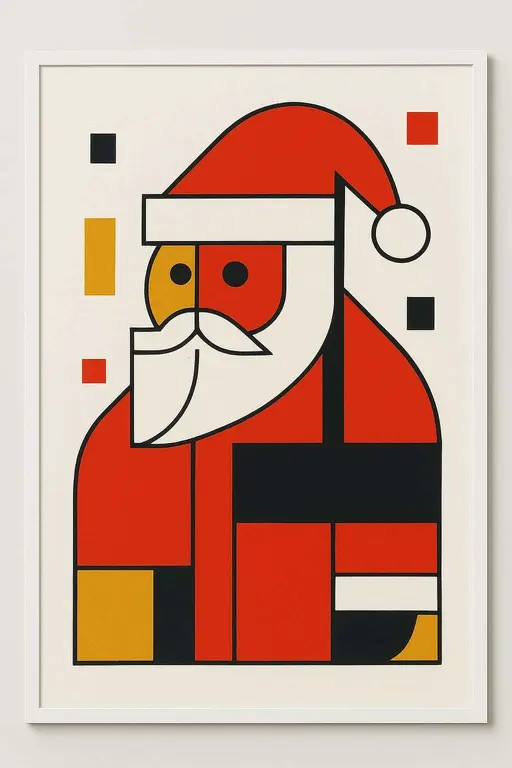 Santa Bauhaus Geometric Poster Portrait