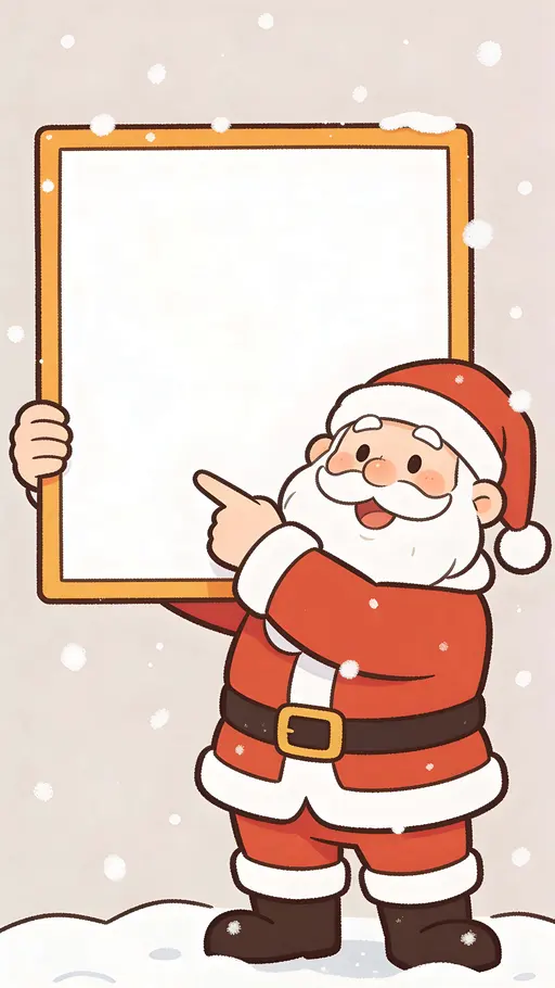 Santa Claus holding a blank sign