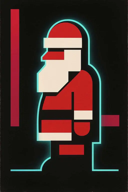 Santa Claus in Brutalist Poster