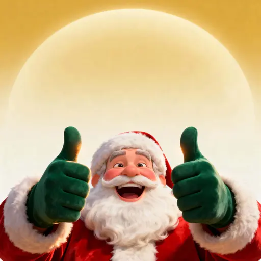 Santa close-up thumbs-up square portrait