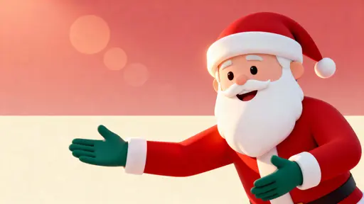 Santa inviting mid-torso close-up portrait