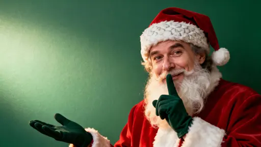 Santa portrait with playful shh