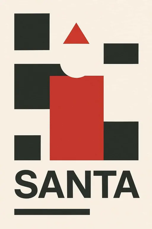 Santa Swiss-style modernist poster design
