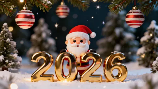 Santa with golden 2026 numbers
