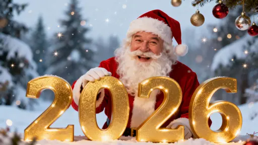 Santa with golden 2026 numbers