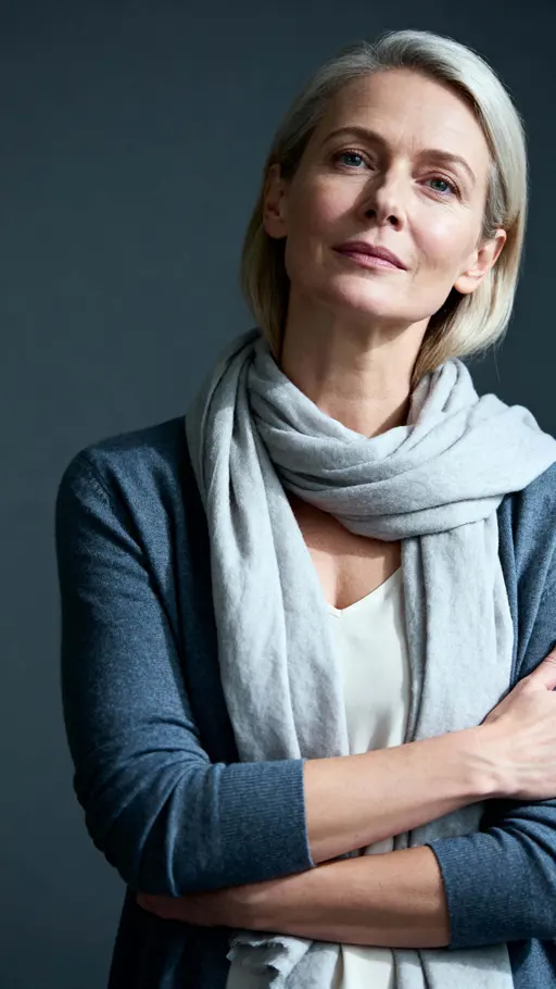 Scandinavian woman compassionate studio portrait