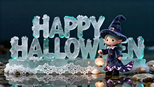 Sea-glass Halloween sculpted letters with witch