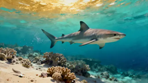 Shark beneath shimmering ocean surface