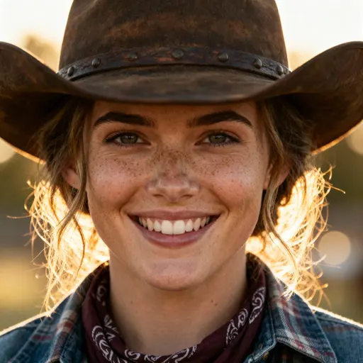 Smiling Cowgirl Portrait