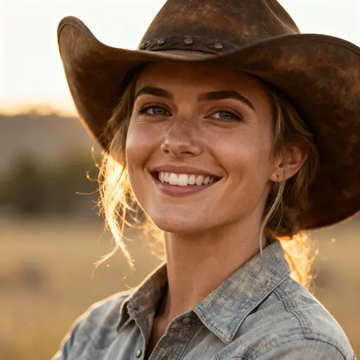 Smiling Cowgirl Portrait