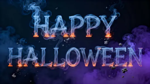 Smoke ribbons forming Halloween text