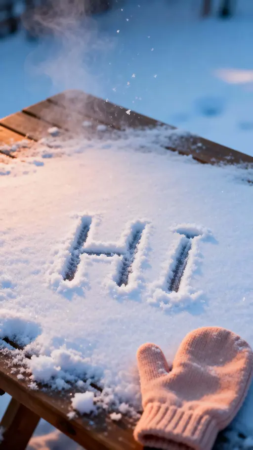 snow message on morning surface