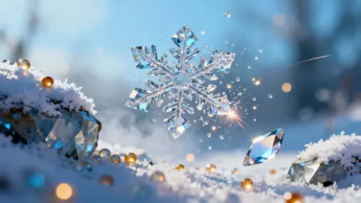 Snowflake Dissolving into Tiny Lights