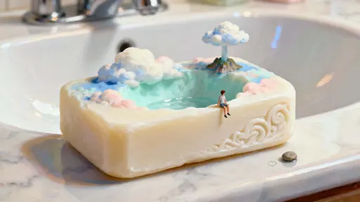 Soap-bar island with swinging figure