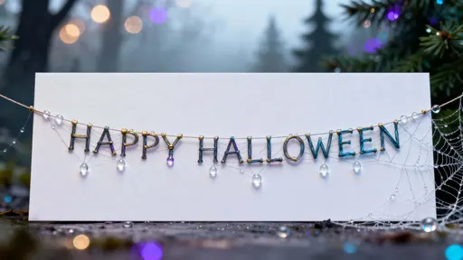 Spider-silk HAPPY HALLOWEEN greeting card