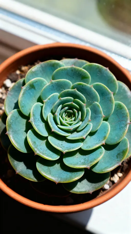Succulent Fibonacci spiral close-up