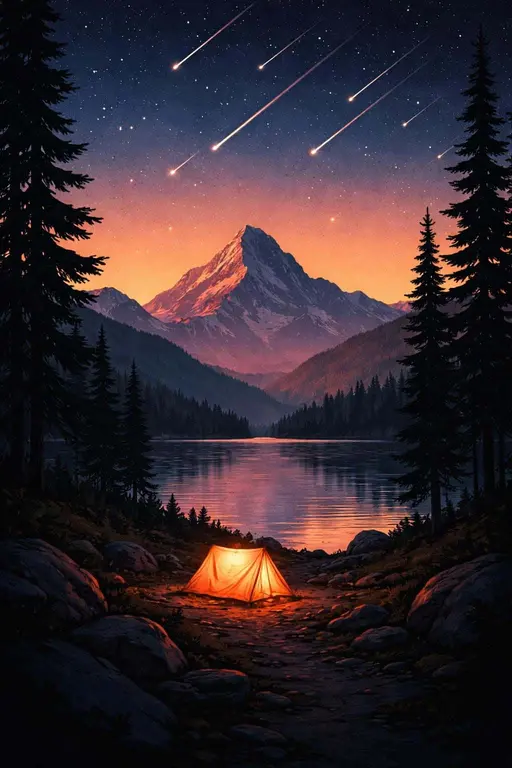 tent-front digital-painting landscape