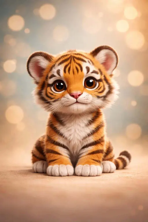Tiger Cub 3D Character Render Portrait