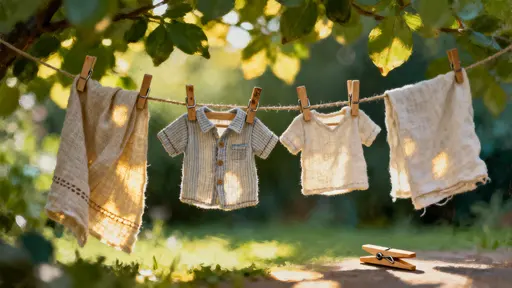 Tiny clothes on miniature wooden hangers