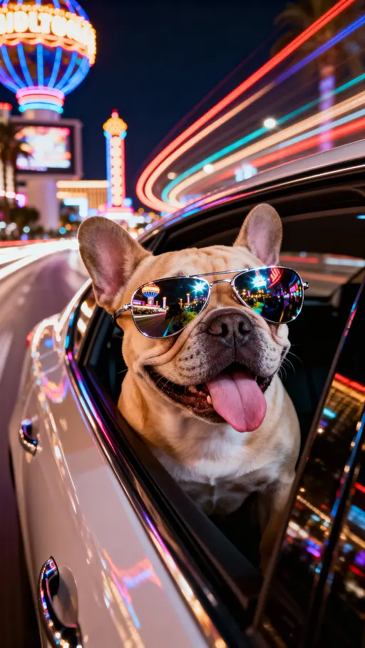 Vegas Night Ride — French Bulldog Portrait